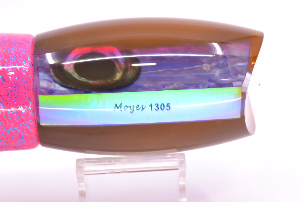 Moyes Lures Rainbow MOP Black-Pink Back Taxi Eyes 1305 16" 16.5oz Skirted Pink/Blue GZE