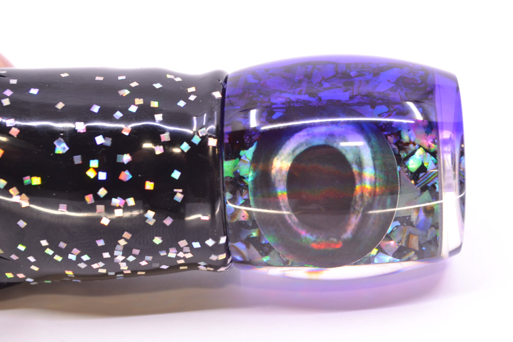 Moyes Lures S&P MOP Purple Back Taxi Eyes Small Secret 9" 3oz Skirted Black/Purple