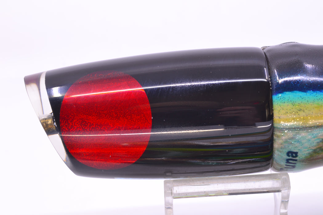 Koya Lures Black Pearl Red Eyes Medium Poi Dog 14" 10oz FT Vinyl Yellowfin Tuna