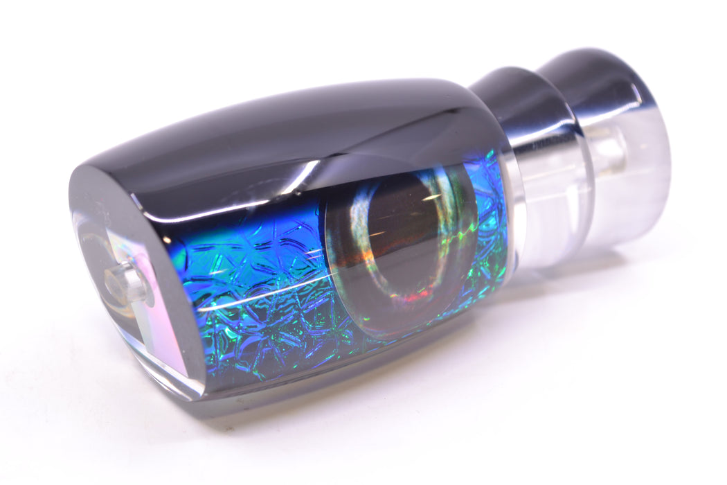 Moyes Lures Green-Blue Oil Slick Black Back Taxi Eyes Boogeyman 12" 4oz