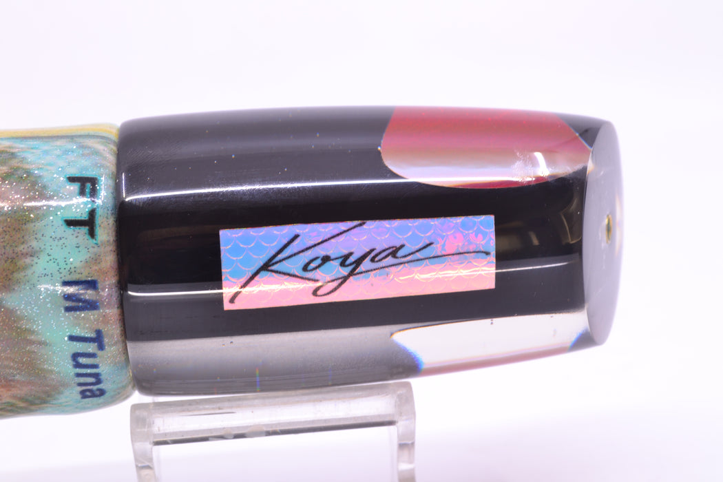 Koya Lures Black Pearl Red Eyes Medium Poi Dog 14" 10oz FT Vinyl Yellowfin Tuna