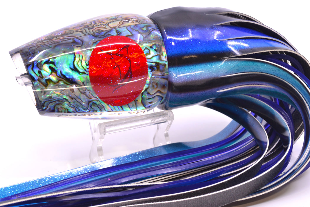 Bonze Lures Paua Shell Red Eyes Sugar Daddy 14" 15.5oz Fire Tailz Vinyl Skipjack