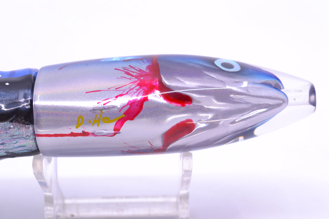 JB Signature Lures Bleeding Flying Fish Medium Barrel Bomb 9" 5.5oz Skirted Blue Skipjack GZE