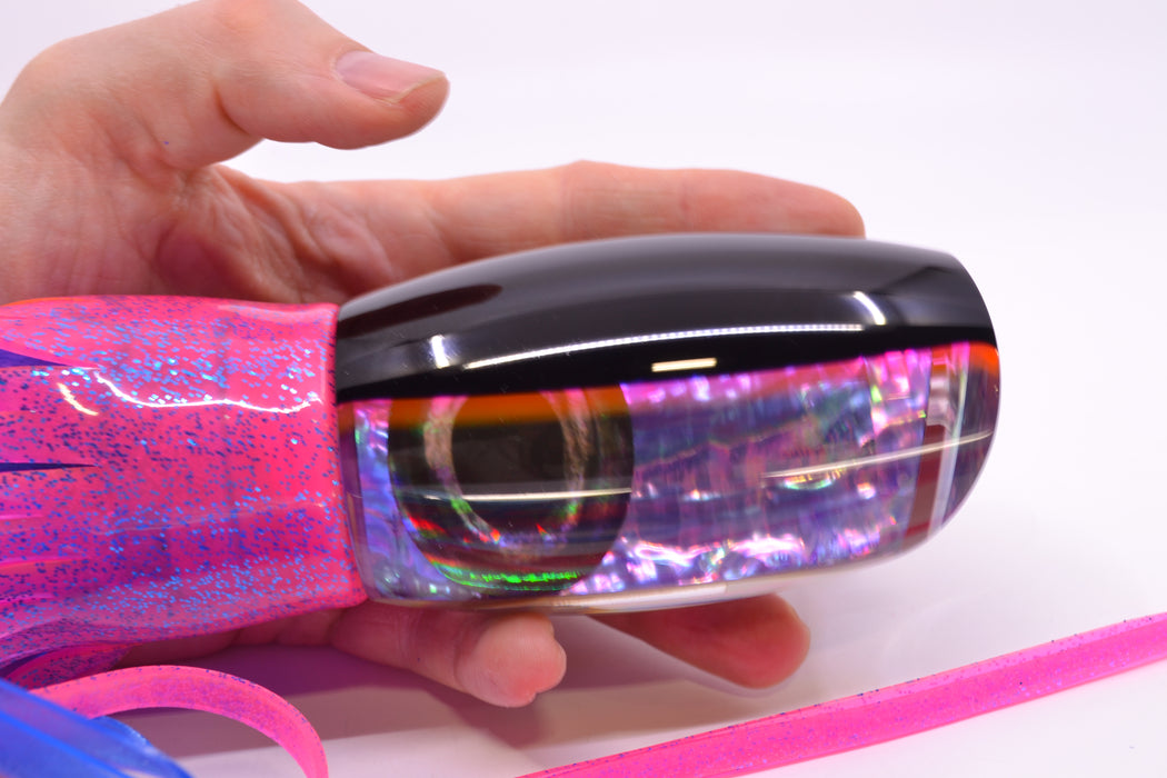 Moyes Lures Rainbow MOP Black-Pink Back Taxi Eyes 1305 16" 16.5oz Skirted Pink/Blue GZE