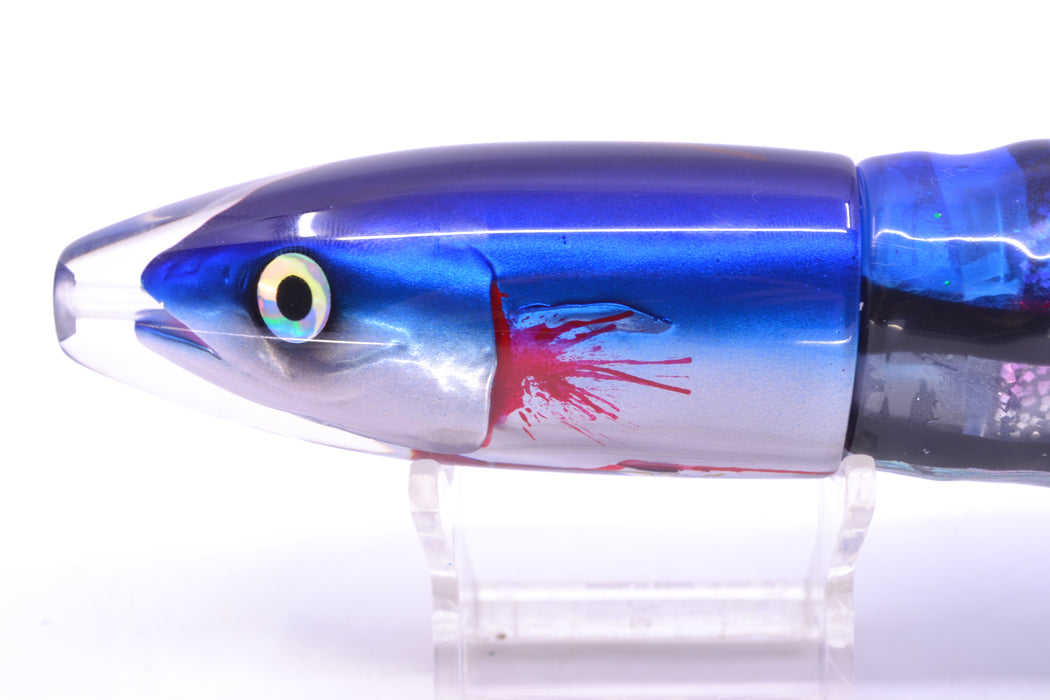 JB Signature Lures Bleeding Flying Fish Medium Barrel Bomb 9" 5.5oz Skirted Blue Skipjack GZE