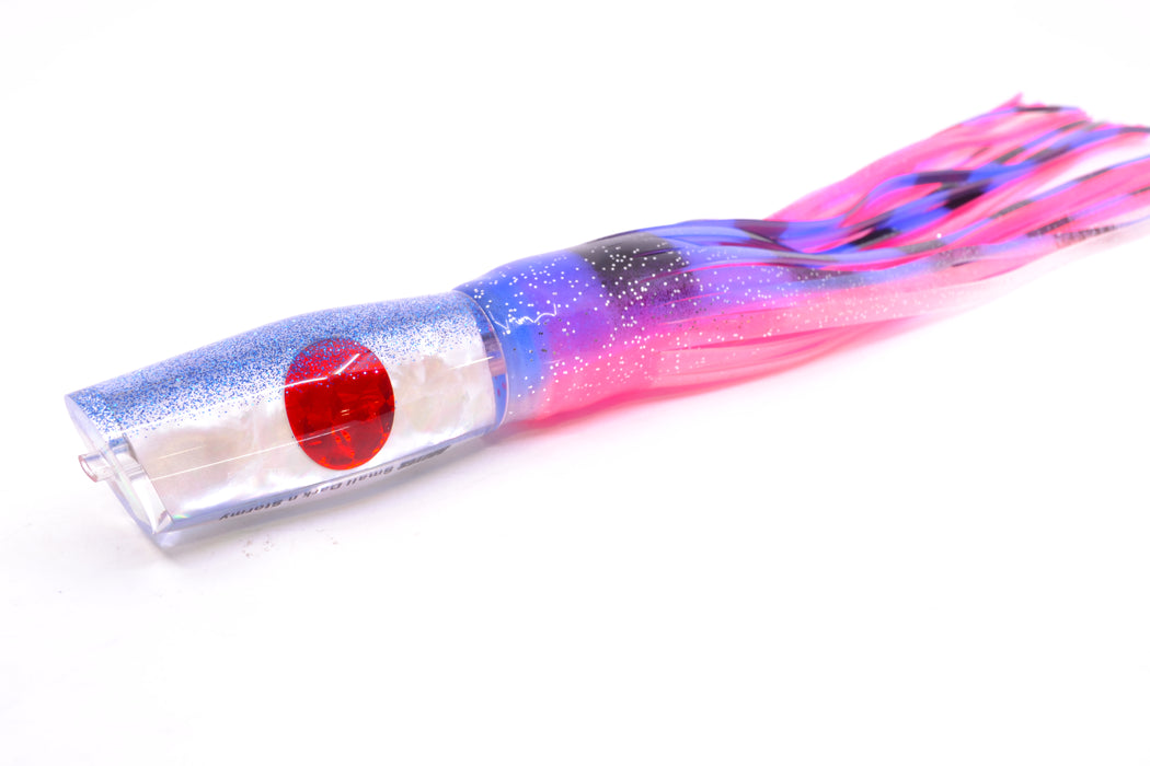 Moyes Lures White MOP Blue Glitter Back Red Eyes Small Dark-N-Stormy 9" 4.5oz Skirted