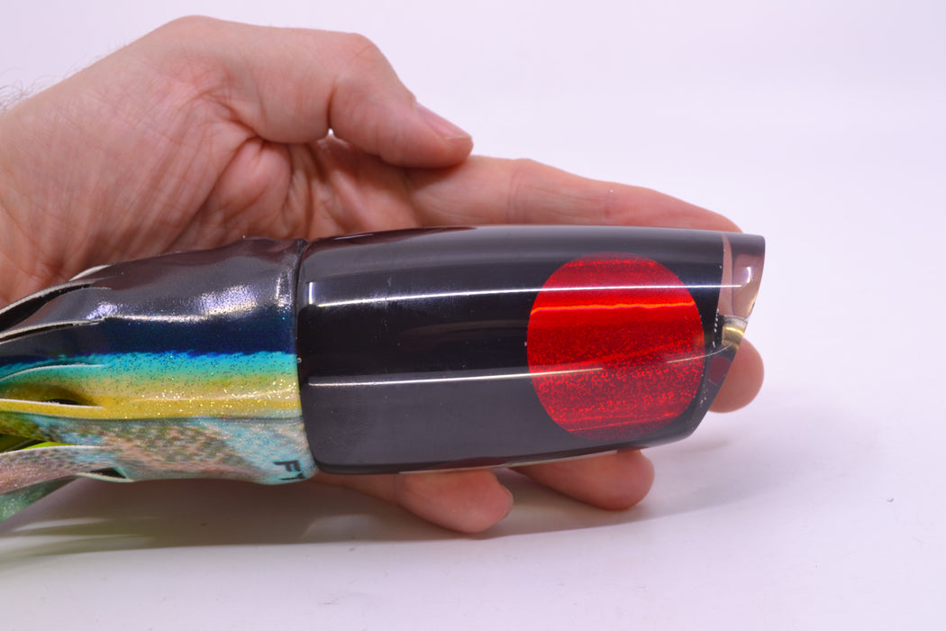 Koya Lures Black Pearl Red Eyes Medium Poi Dog 14" 10oz FT Vinyl Yellowfin Tuna