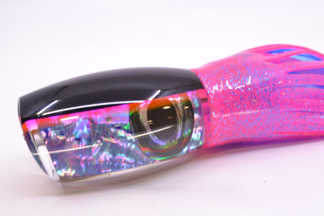 Moyes Lures Rainbow MOP Black-Pink Back Taxi Eyes 1305 16" 16.5oz Skirted Pink/Blue GZE