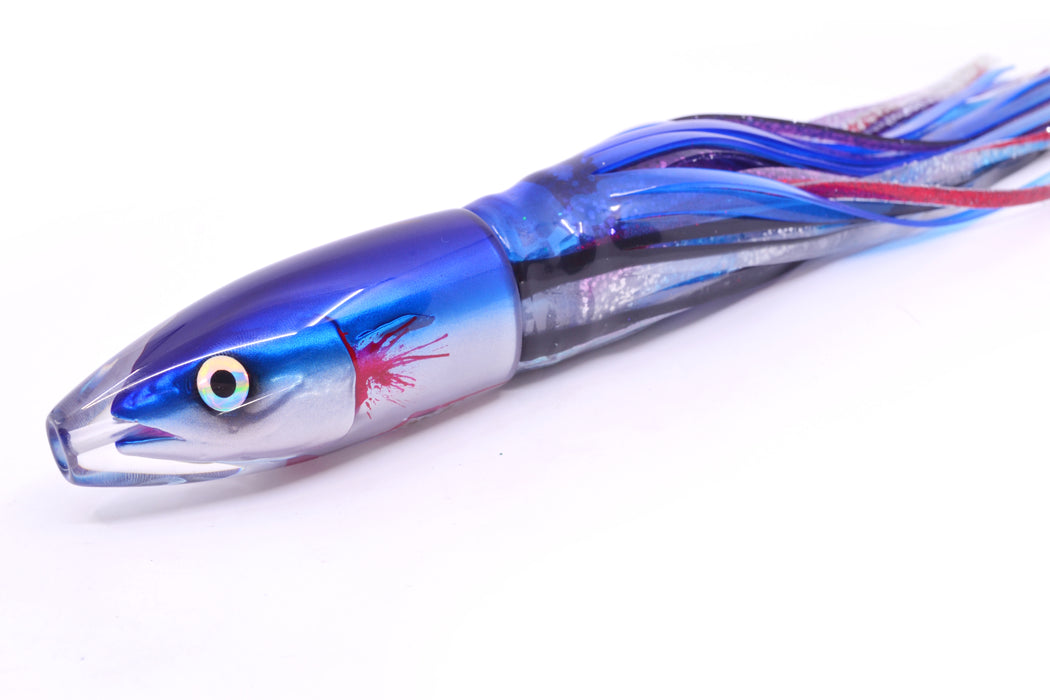 JB Signature Lures Bleeding Flying Fish Medium Barrel Bomb 9" 5.5oz Skirted Blue Skipjack GZE
