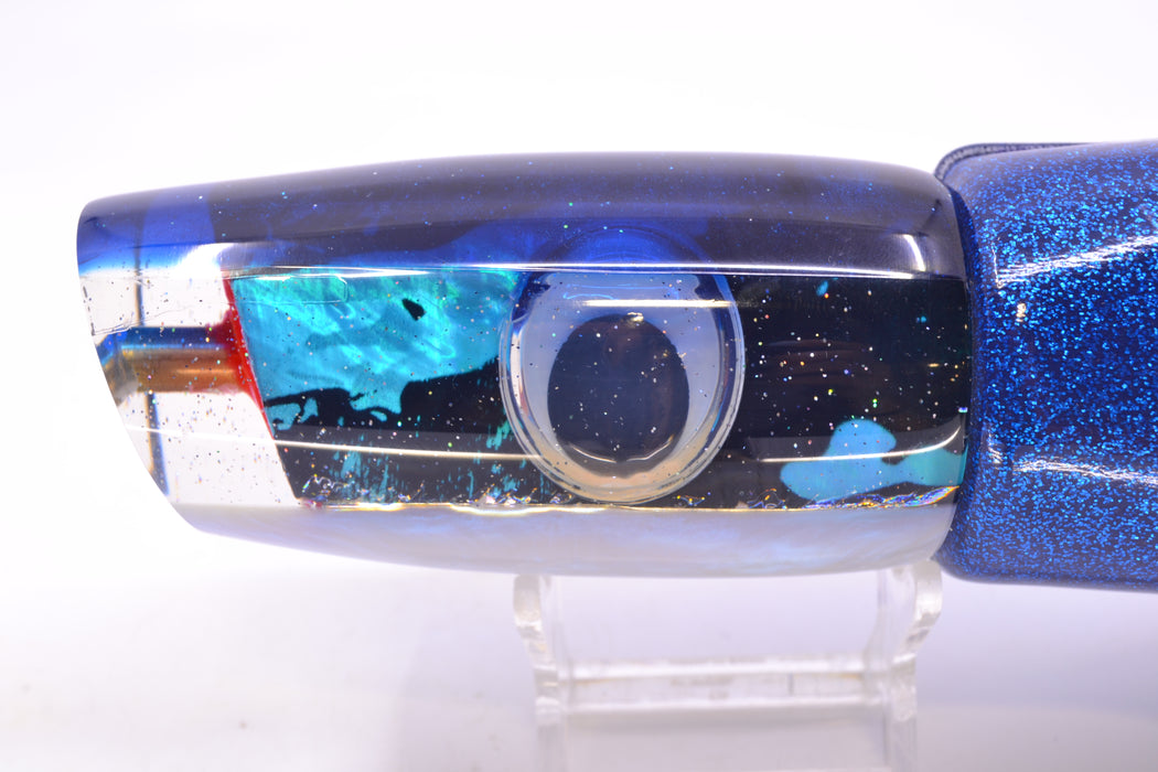 Bomboy Lures Ice Blue/Black MOP Blue Back White Belly Supernutt 14" 9.5oz Vinyl Blue