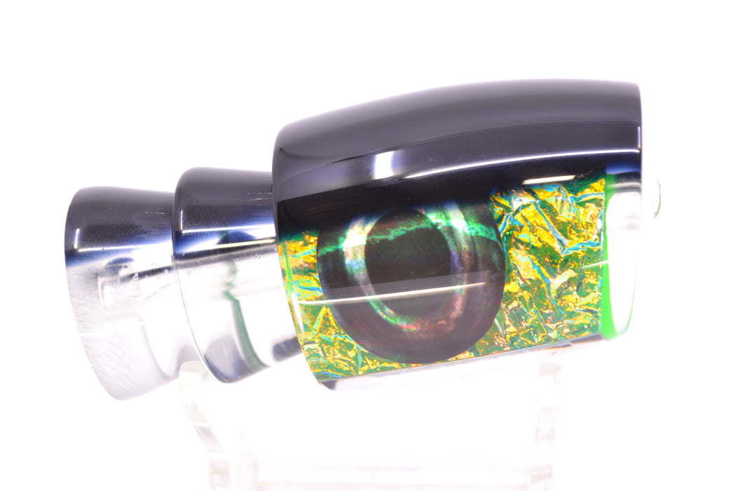 Moyes Lures Green-Orange Dichro Black Back Taxi Eyes Medium J-Boy 12" 4oz