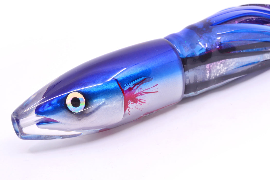 JB Signature Lures Bleeding Flying Fish Medium Barrel Bomb 9" 5.5oz Skirted Blue Skipjack GZE