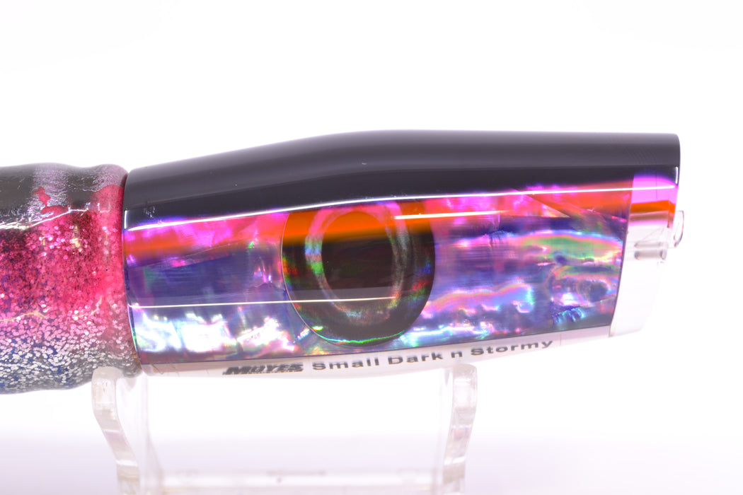 Moyes Lures Rainbow MOP Black-Pink Back Small Dark-N-Stormy 9" 4.5oz Skirted *SCRATCHED*