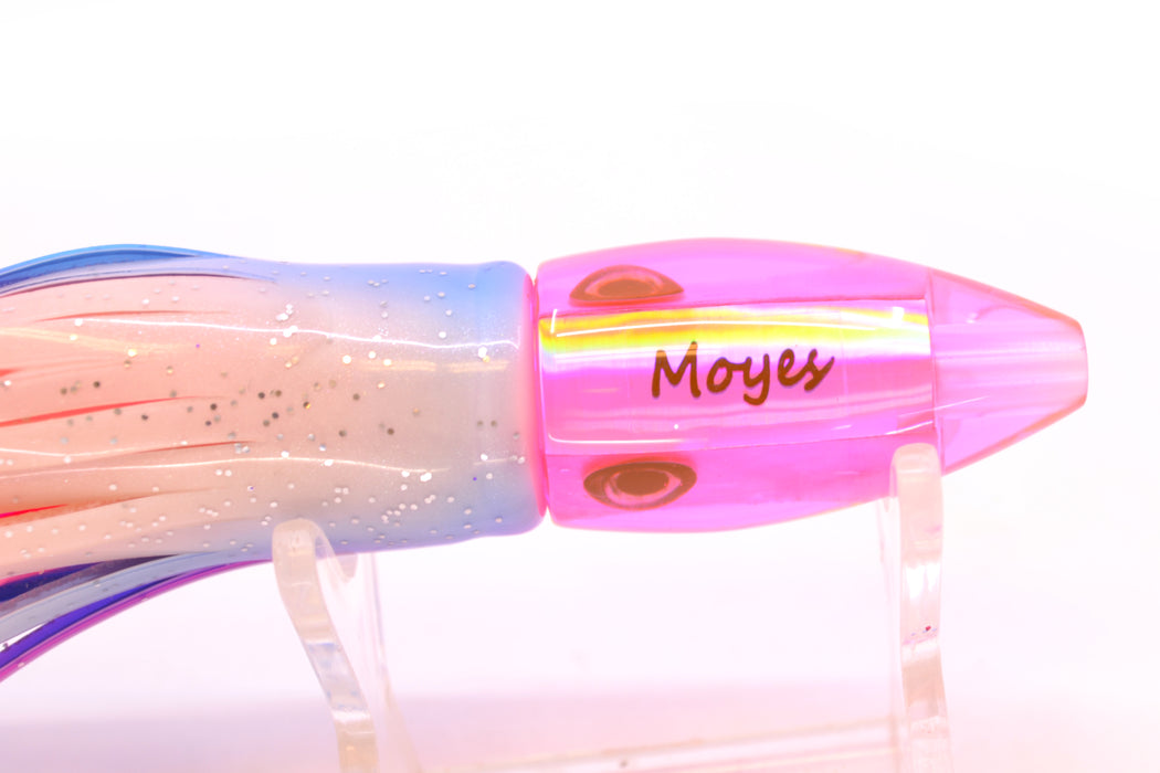 Moyes Lures Pink MOP Taxi Eyes Poon 5" 2oz Skirted Blue-Pink-White