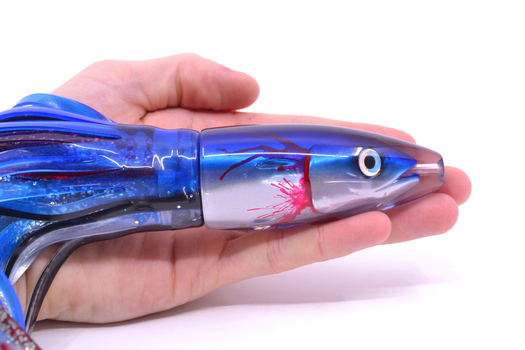 JB Signature Lures Bleeding Flying Fish Medium Barrel Bomb 9" 5.5oz Skirted Blue Skipjack GZE