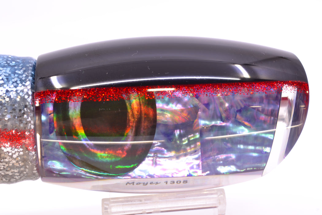 Moyes Lures Rainbow MOP Black-Red Back Taxi Eyes 1305 16" 16.5oz Skirted Evil GZE