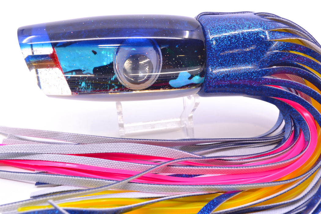Bomboy Lures Ice Blue/Black MOP Blue Back White Belly Supernutt 14" 9.5oz Vinyl Blue