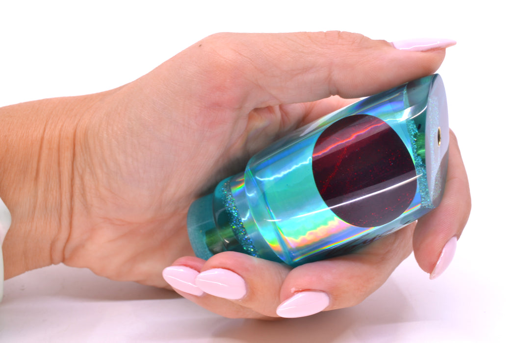 Koya Lures Teal Rainbow Red Eyes Small Poi Dog 10" 3oz