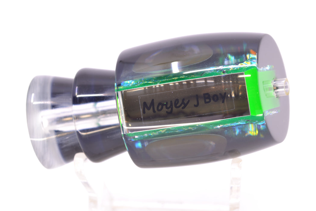 Moyes Lures Green-Orange Dichro Black Back Taxi Eyes Medium J-Boy 12" 4oz
