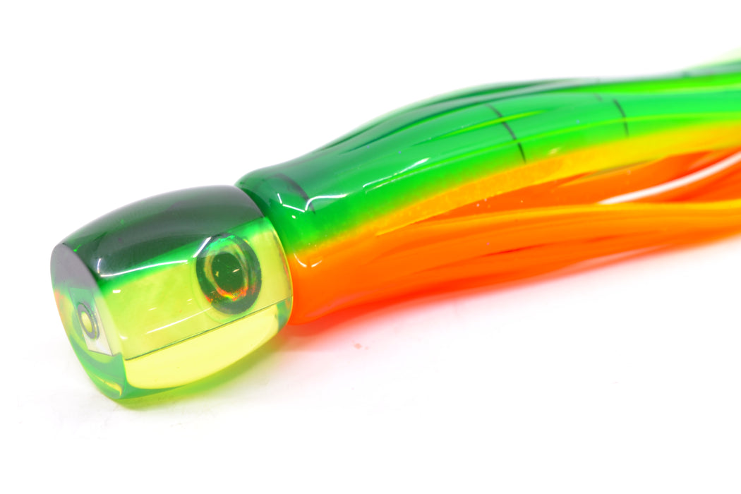 Moyes Lures Chartreuse MOP Green Back Tang 5" 3oz Skirted Guacamaya