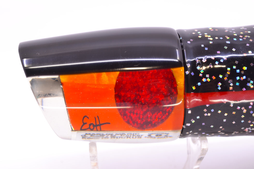 Marlin Magic Orange MOP Black Back Red Eyes Ruckus 12" 11oz Skirted Black/Orange