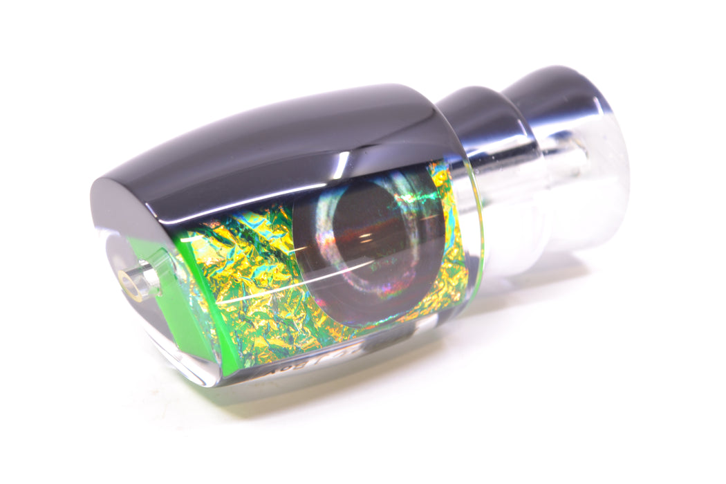 Moyes Lures Green-Orange Dichro Black Back Taxi Eyes Medium J-Boy 12" 4oz