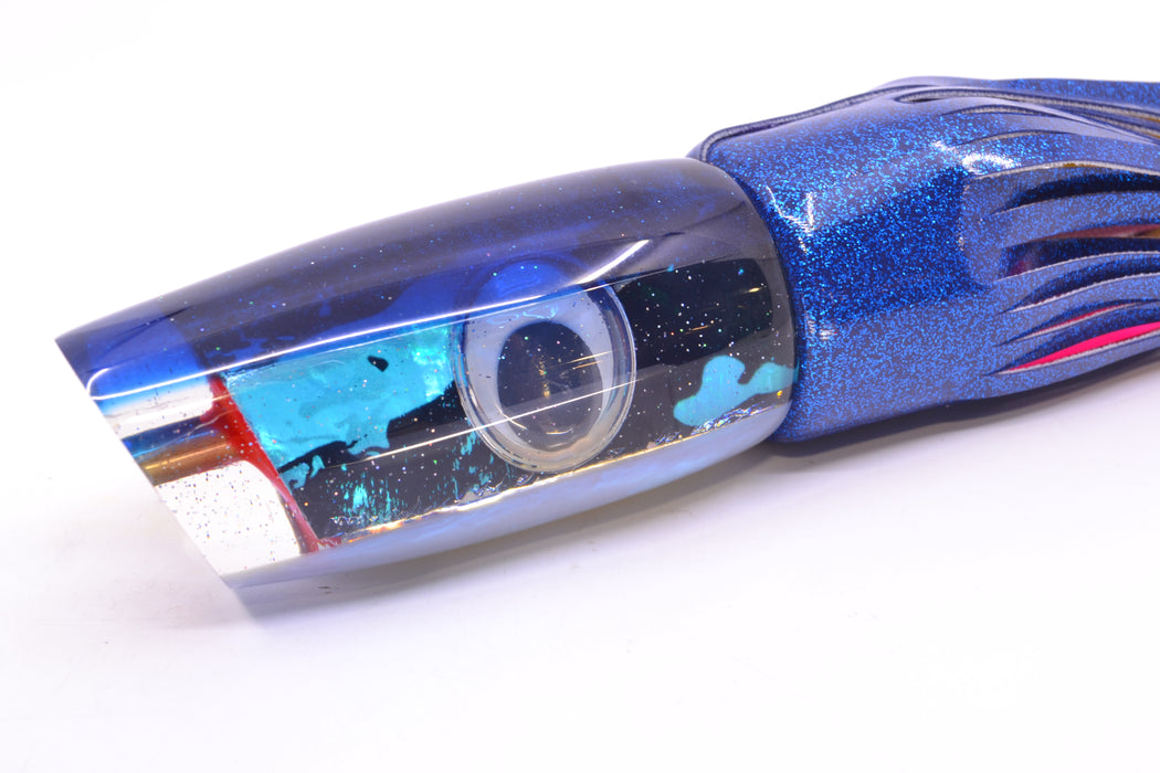 Bomboy Lures Ice Blue/Black MOP Blue Back White Belly Supernutt 14" 9.5oz Vinyl Blue