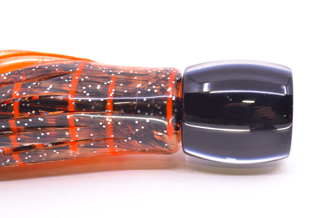 Moyes Lures Black Pearl Black Back Tang 5" 3oz Skirted Root Beer-Petrolero