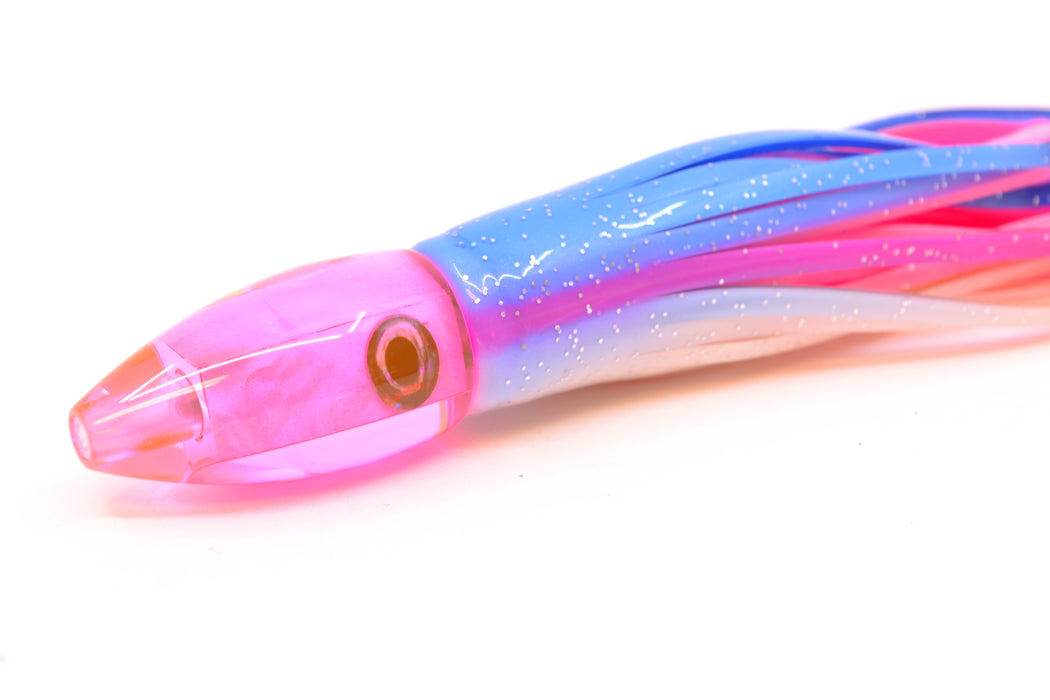 Moyes Lures Pink MOP Taxi Eyes Poon 5" 2oz Skirted Blue-Pink-White