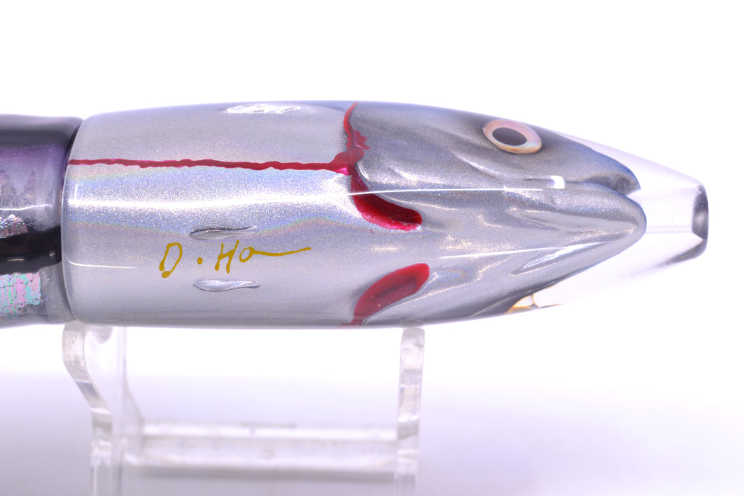 JB Signature Lures Bleeding Black-Blue-Silver Fish Head Medium Barrel Bomb 9" 5.5oz Skirted GZE