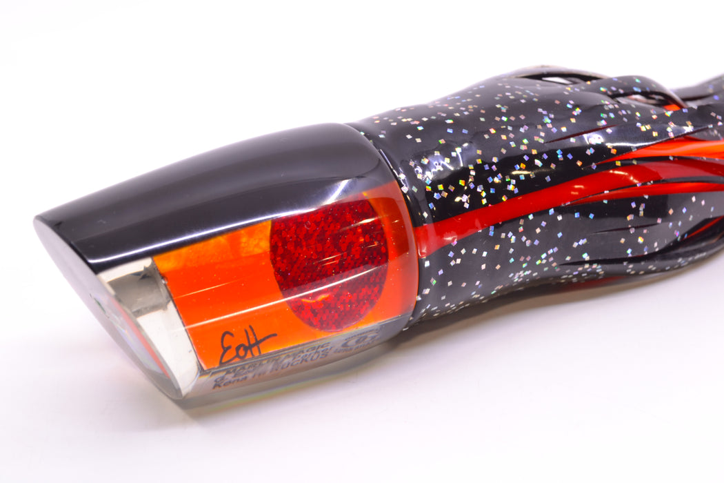 Marlin Magic Orange MOP Black Back Red Eyes Ruckus 12" 11oz Skirted Black/Orange