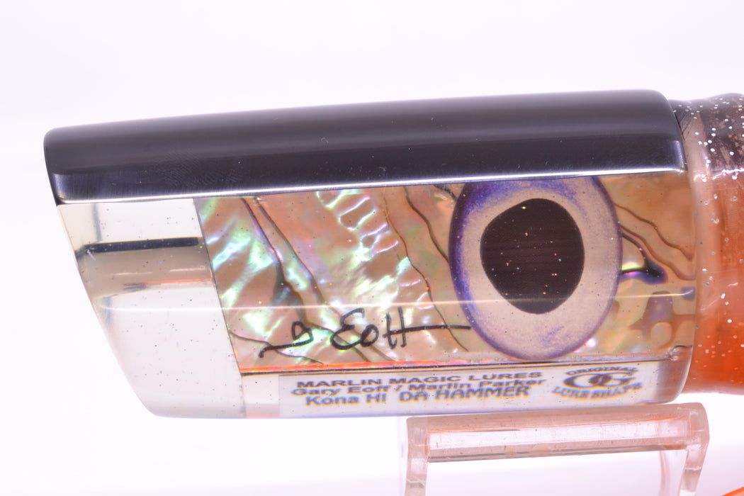 Marlin Magic White Abalone Black Back Da Hammer 14" 12.5oz Skirted Root Beer-Petrolero