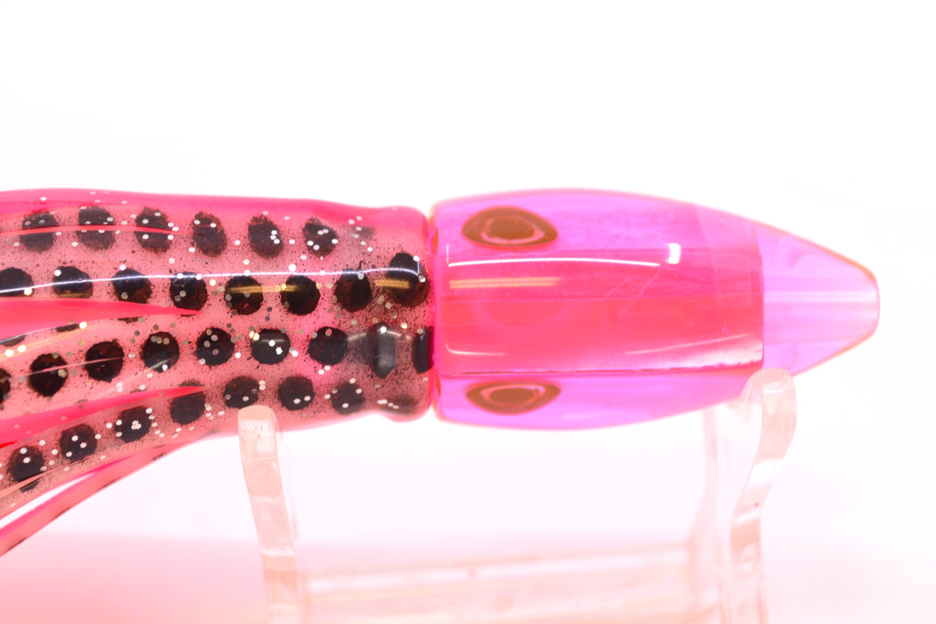 Moyes Lures Pink MOP Taxi Eyes Poon 5" 2oz Skirted White-Black Dots/Pink