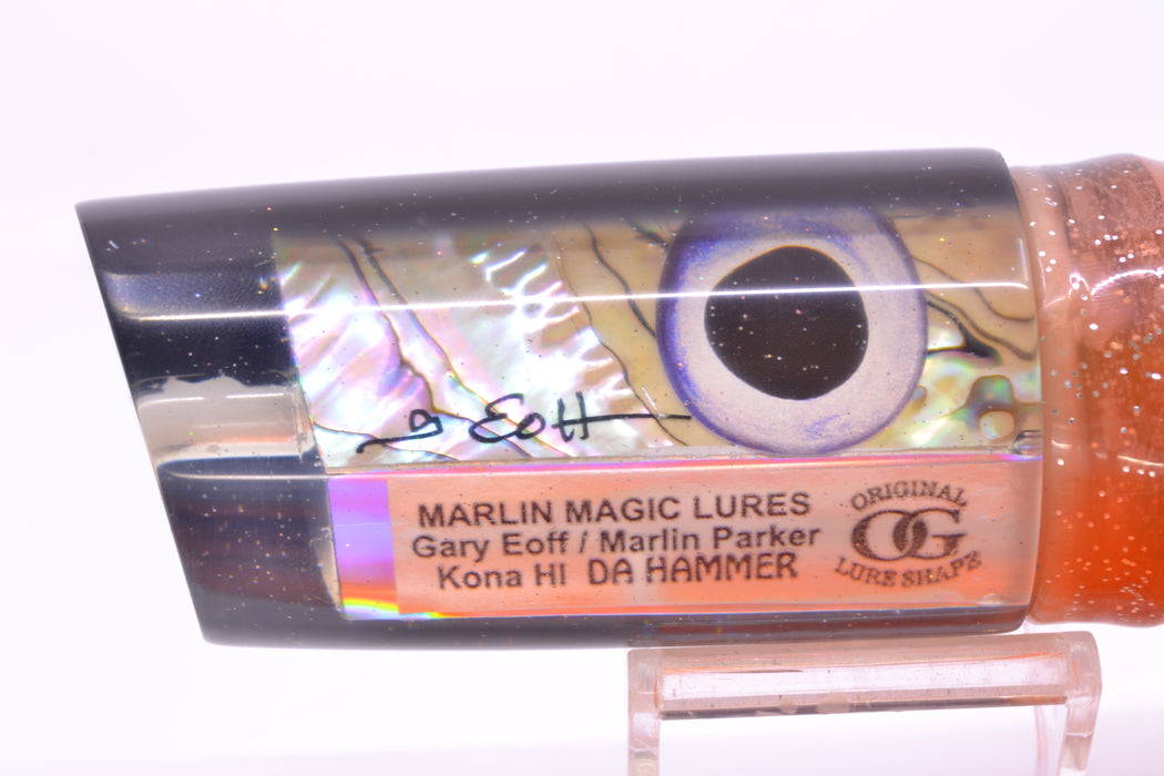 Marlin Magic White Abalone Black Back Da Hammer 14" 12.5oz Skirted Root Beer-Petrolero