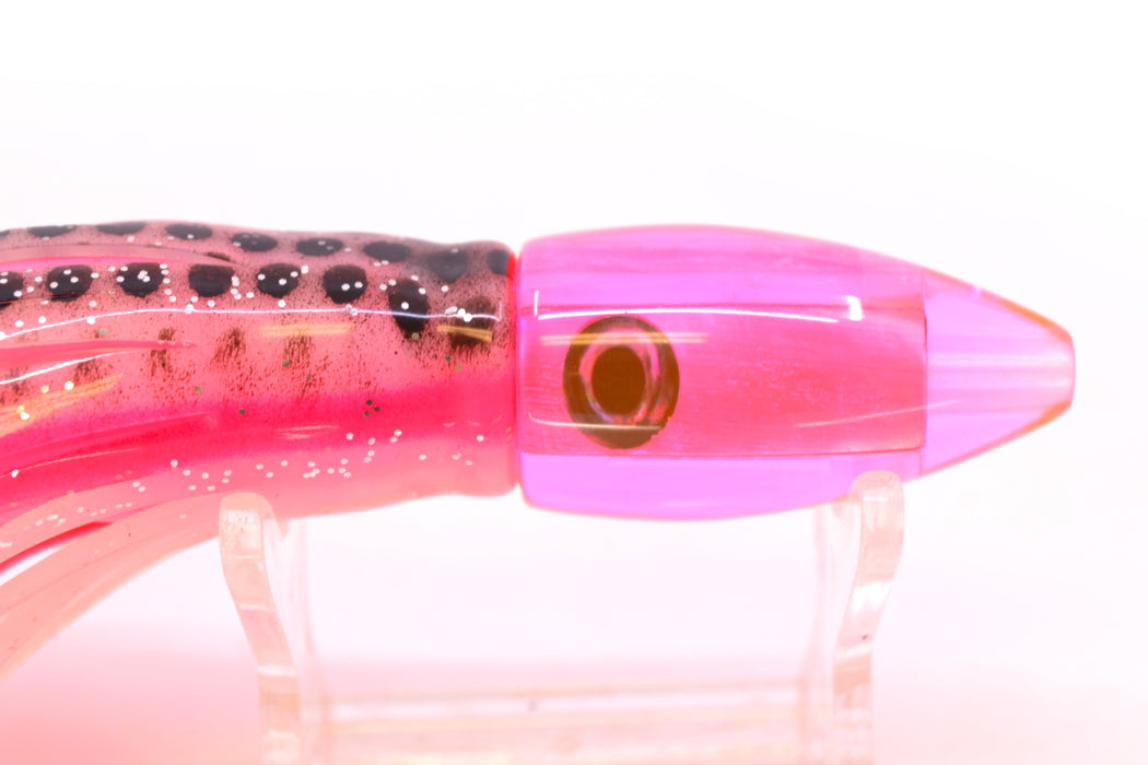 Moyes Lures Pink MOP Taxi Eyes Poon 5" 2oz Skirted White-Black Dots/Pink