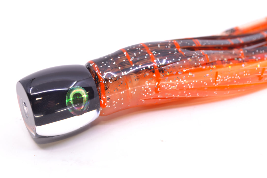 Moyes Lures Black Pearl Black Back Tang 5" 3oz Skirted Root Beer-Petrolero