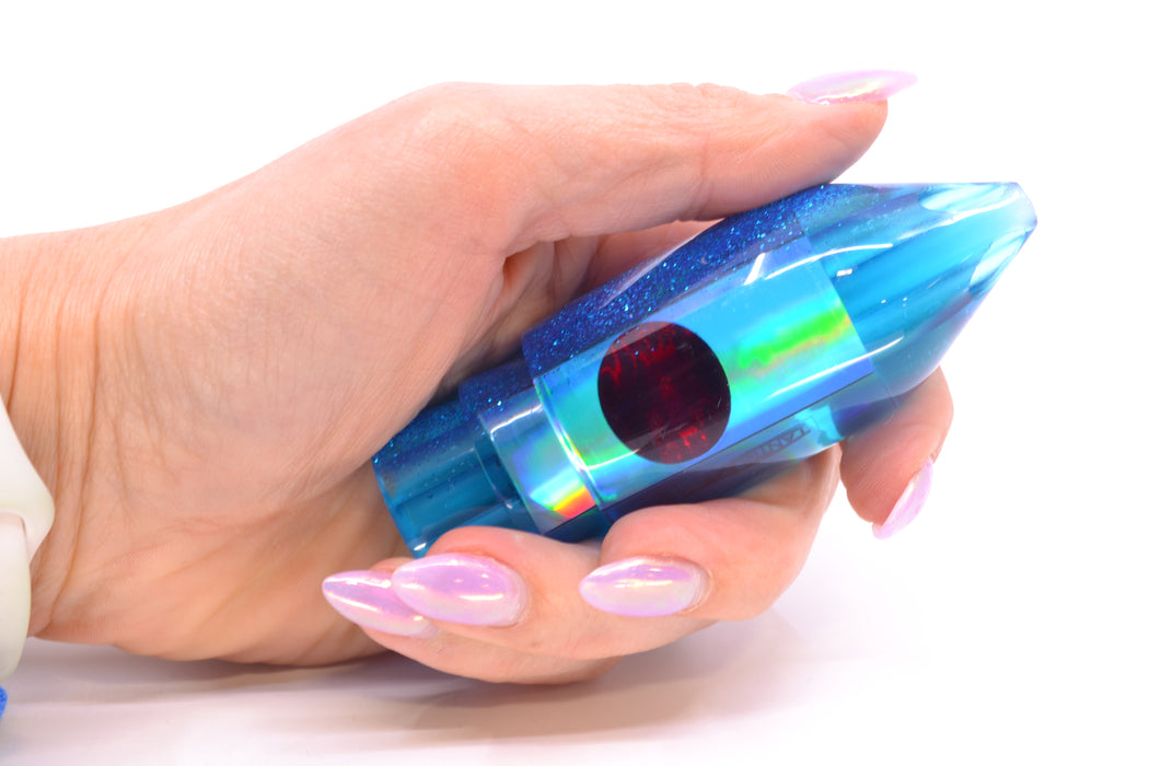 TANTRUM Lures Ice Blue Rainbow Blue Glitter Back Medium JetPack Bullet 9" 4.7oz