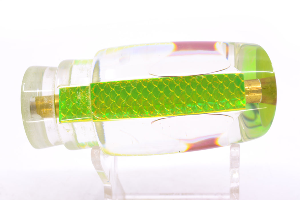 Koya Lures Lime Green Rainbow Scale Red Eyes Small Poi Dog 10" 3oz