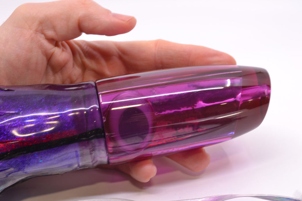 Joe Yee Lures by KEGZ Purple Chrome Doll Eyes Super Plunger 14" 11.5oz Skirted Skipjack