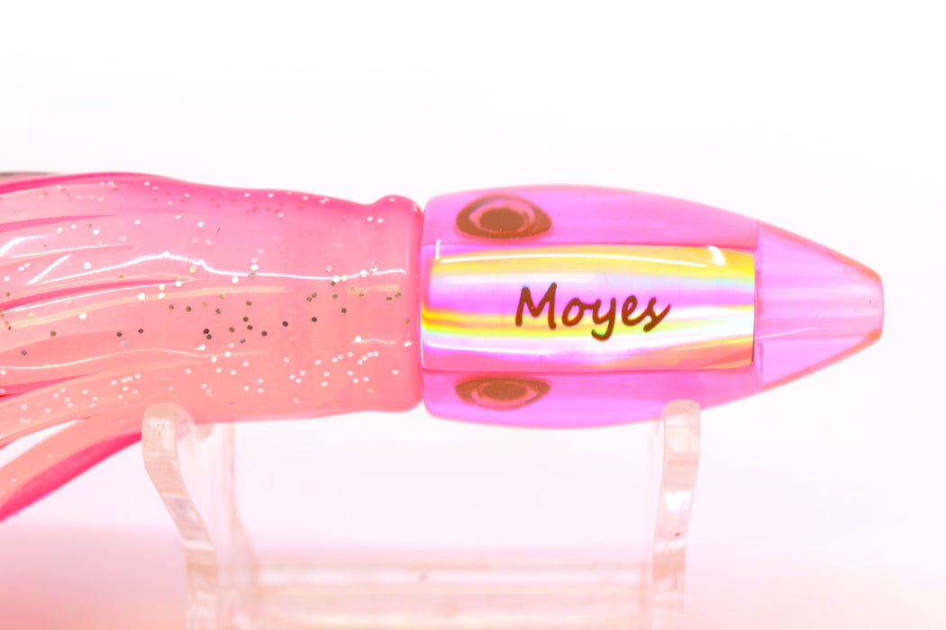 Moyes Lures Pink MOP Taxi Eyes Poon 5" 2oz Skirted White-Black Dots/Pink
