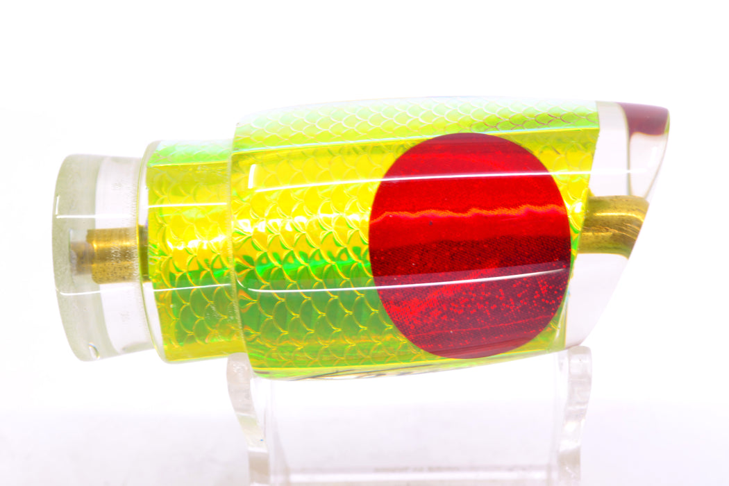 Koya Lures Lime Green Rainbow Scale Red Eyes Small Poi Dog 10" 3oz