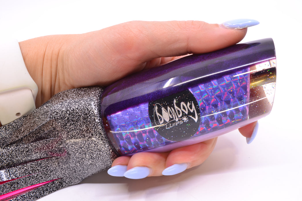 Bomboy Lures Purple Rainbow Scale Purple Back Bomboy Eyes Supernutt 14" 9.5oz Vinyl