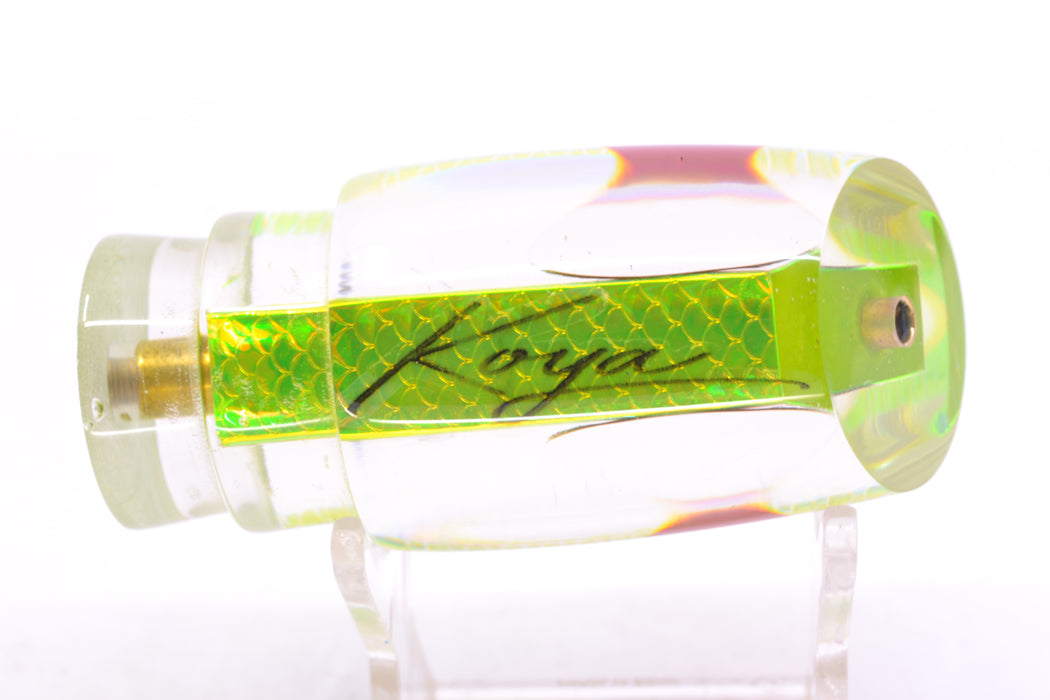Koya Lures Lime Green Rainbow Scale Red Eyes Small Poi Dog 10" 3oz