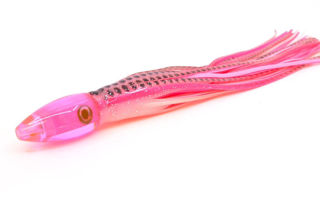 Moyes Lures Pink MOP Taxi Eyes Poon 5" 2oz Skirted White-Black Dots/Pink