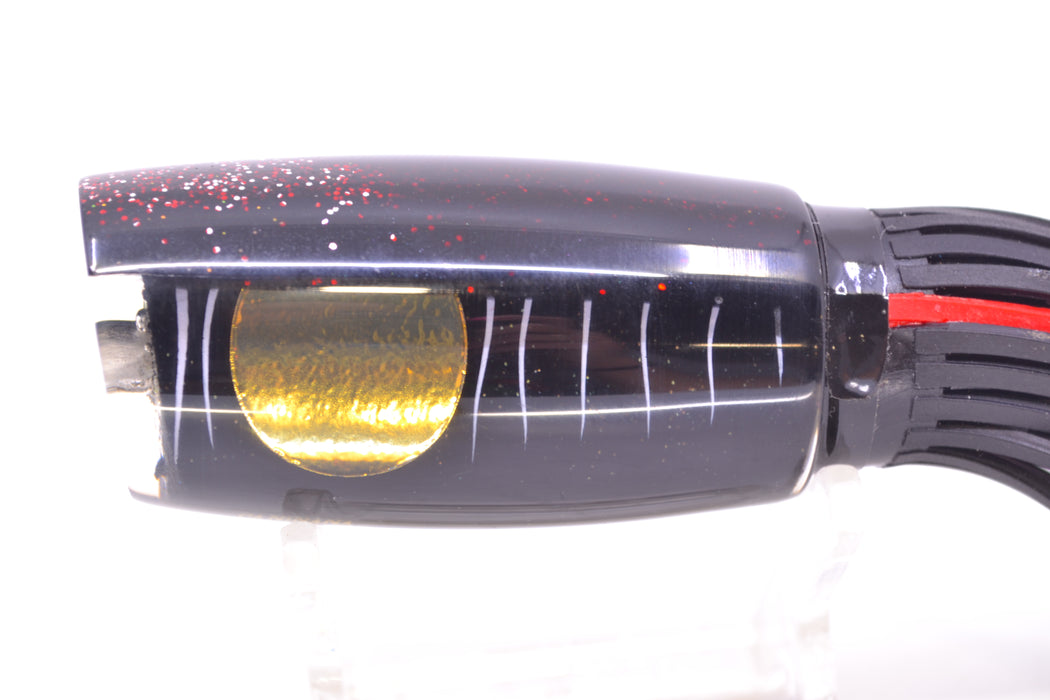 Amaral Lures Black Pearl White Stripes Black Back Gold Eyes Caninana 11" 4oz