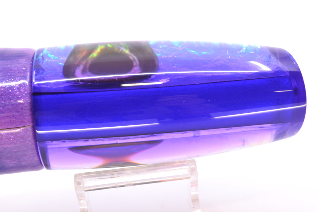 Moyes Lures Pink-Orange-Purple Dichro Purple Back Large Plunger 14" 11oz FT Vinyl GZE