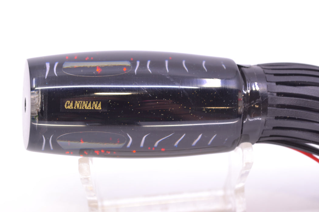 Amaral Lures Black Pearl White Stripes Black Back Gold Eyes Caninana 11" 4oz