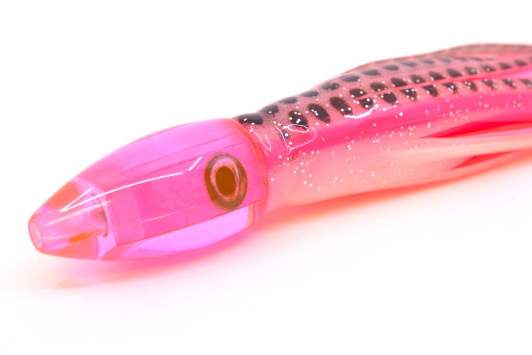 Moyes Lures Pink MOP Taxi Eyes Poon 5" 2oz Skirted White-Black Dots/Pink