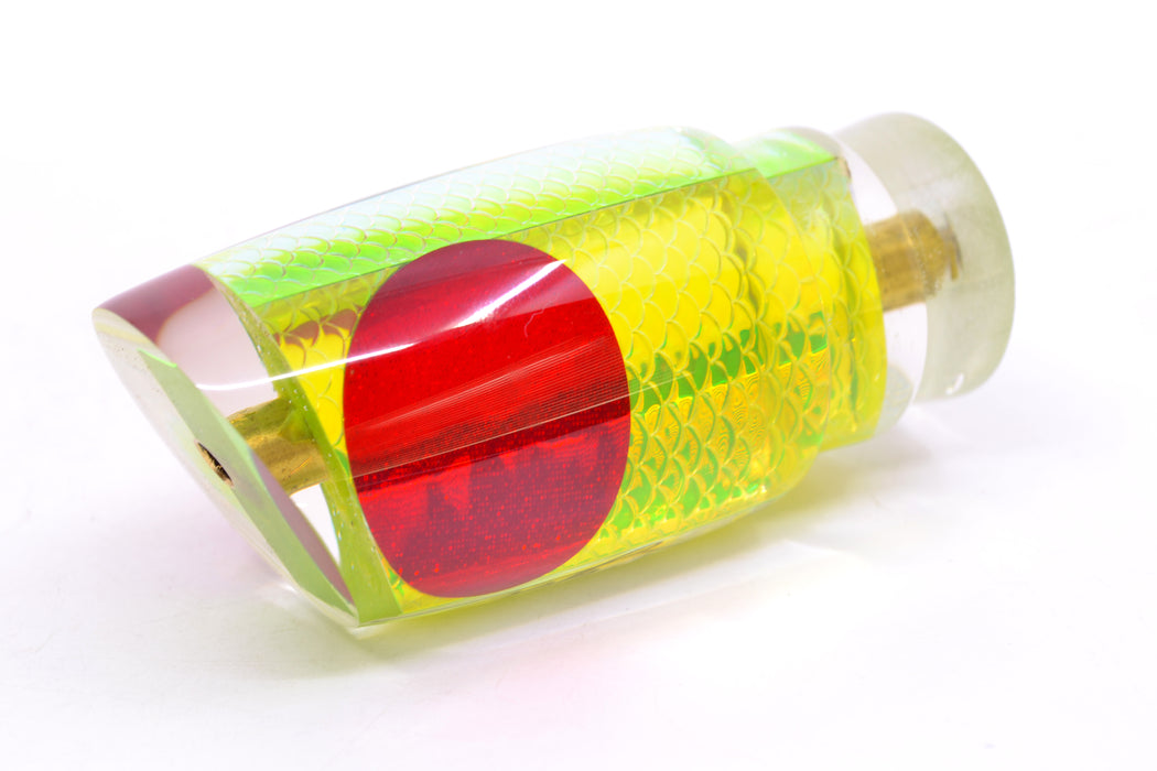 Koya Lures Lime Green Rainbow Scale Red Eyes Small Poi Dog 10" 3oz