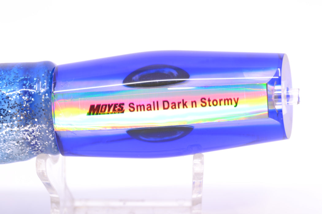 Moyes Lures White MOP Blue Back Small Dark-N-Stormy 9" 4.5oz Skirted Blue Aurora *SCRATCHED*